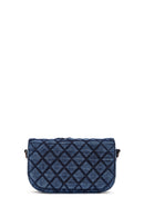 Kadın Mavi Uzun Askılı Kapitone Kumaş Çapraz Çanta | Derimod Kadın Mavi Uzun Askılı Kapitone Kumaş Çapraz Çanta | Derimod