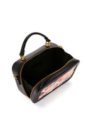Women's Black Long Strap Printed Shoulder Bag | Derimod Women's Black Long Strap Printed Shoulder Bag | Derimod