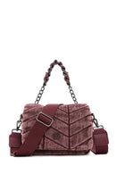 Women's Pink Long Strap Fabric Crossbody Bag | Derimod Women's Pink Long Strap Fabric Crossbody Bag | Derimod