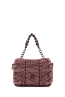 Women's Pink Long Strap Fabric Crossbody Bag | Derimod Women's Pink Long Strap Fabric Crossbody Bag | Derimod