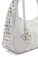 Women's Gray Fabric Shoulder Bag | Derimod Women's Gray Fabric Shoulder Bag | Derimod