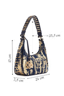 Kadın Lacivert Kumaş Omuz Çantası | Derimod Kadın Lacivert Kumaş Omuz Çantası | Derimod