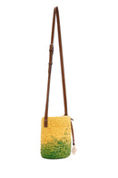 Women's Yellow Green Long Strap Straw Crossbody Bag | Derimod Women's Yellow Green Long Strap Straw Crossbody Bag | Derimod