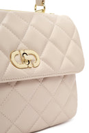 Women's Cream Long Strap Quilted Sleeve Bag | Derimod Women's Cream Long Strap Quilted Sleeve Bag | Derimod