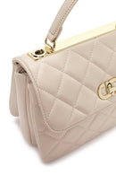Women's Cream Long Strap Quilted Sleeve Bag | Derimod Women's Cream Long Strap Quilted Sleeve Bag | Derimod