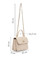 Women's Cream Long Strap Quilted Sleeve Bag | Derimod Women's Cream Long Strap Quilted Sleeve Bag | Derimod
