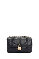 Women Black Long Strap Quilted Shoulder Bag | Derimod Women Black Long Strap Quilted Shoulder Bag | Derimod