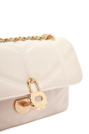 Women's Cream Long Strap Quilted Shoulder Bag | Derimod Women's Cream Long Strap Quilted Shoulder Bag | Derimod