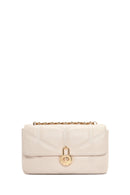 Women's Cream Long Strap Quilted Shoulder Bag | Derimod Women's Cream Long Strap Quilted Shoulder Bag | Derimod