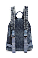 Women's Blue Fabric Backpack | Derimod Women's Blue Fabric Backpack | Derimod