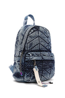 Women's Blue Fabric Backpack | Derimod Women's Blue Fabric Backpack | Derimod