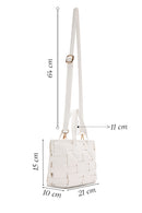Kadın Krem Uzun Askılı Örgü Desenli Çapraz Çanta | Derimod Kadın Krem Uzun Askılı Örgü Desenli Çapraz Çanta | Derimod