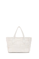 Kadın Krem Uzun Askılı Örgü Desenli Çapraz Çanta | Derimod Kadın Krem Uzun Askılı Örgü Desenli Çapraz Çanta | Derimod