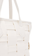 Kadın Krem Uzun Askılı Örgü Desenli Çapraz Çanta | Derimod Kadın Krem Uzun Askılı Örgü Desenli Çapraz Çanta | Derimod