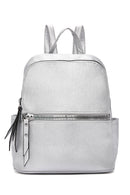 Women's Silver Metallic Backpack | Derimod Women's Silver Metallic Backpack | Derimod