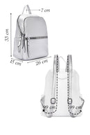 Women's Silver Metallic Backpack | Derimod Women's Silver Metallic Backpack | Derimod