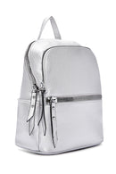 Women's Silver Metallic Backpack | Derimod Women's Silver Metallic Backpack | Derimod