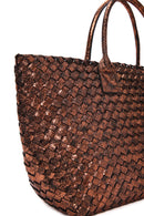Kadın Bronz Örgü Omuz Çantası | Derimod Kadın Bronz Örgü Omuz Çantası | Derimod