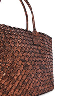 Kadın Bronz Örgü Omuz Çantası | Derimod Kadın Bronz Örgü Omuz Çantası | Derimod