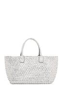 Kadın Gümüş Örgü Omuz Çantası | Derimod Kadın Gümüş Örgü Omuz Çantası | Derimod