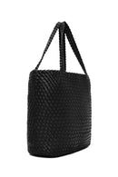 Kadın Siyah Uzun Askılı Örgü Omuz Çantası | Derimod Kadın Siyah Uzun Askılı Örgü Omuz Çantası | Derimod