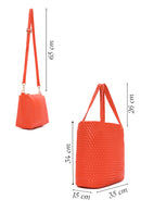 Kadın Turuncu Uzun Askılı Örgü Omuz Çantası | Derimod Kadın Turuncu Uzun Askılı Örgü Omuz Çantası | Derimod