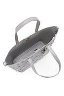 Kadın Gri Örgülü Klasik Kol Çantası | Derimod Kadın Gri Örgülü Klasik Kol Çantası | Derimod