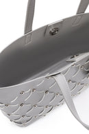 Kadın Gri Örgülü Klasik Kol Çantası | Derimod Kadın Gri Örgülü Klasik Kol Çantası | Derimod