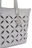 Kadın Gri Örgülü Klasik Kol Çantası | Derimod Kadın Gri Örgülü Klasik Kol Çantası | Derimod