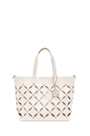 Women's Cream Braided Classic Shoulder Bag | Derimod Women's Cream Braided Classic Shoulder Bag | Derimod