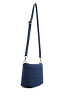 Women's Blue Long Strap Fabric Shoulder Bag | Derimod Women's Blue Long Strap Fabric Shoulder Bag | Derimod