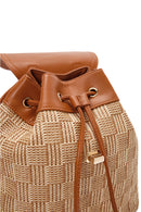 Women's Beige Straw Backpack | Derimod Women's Beige Straw Backpack | Derimod