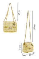 Women's Yellow Long Strap Shoulder Bag with Accessories | Derimod Women's Yellow Long Strap Shoulder Bag with Accessories | Derimod