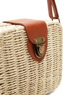 Women's Cream Long Strap Straw Crossbody Bag | Derimod Women's Cream Long Strap Straw Crossbody Bag | Derimod