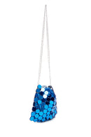 Women's Blue Long Chain Strap Sequin Evening Bag | Derimod Women's Blue Long Chain Strap Sequin Evening Bag | Derimod
