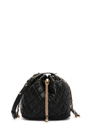 Kadın Siyah Uzun Askılı Kapitone Çapraz Çanta | Derimod Kadın Siyah Uzun Askılı Kapitone Çapraz Çanta | Derimod