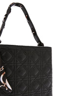 Kadın Siyah Uzun Askılı Aksesuar Detaylı Kapitone Kol Çantası | Derimod Kadın Siyah Uzun Askılı Aksesuar Detaylı Kapitone Kol Çantası | Derimod