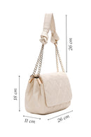 Kadın Krem Kapitone Omuz Çantası | Derimod Kadın Krem Kapitone Omuz Çantası | Derimod