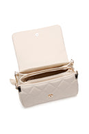 Kadın Krem Kapitone Omuz Çantası | Derimod Kadın Krem Kapitone Omuz Çantası | Derimod