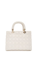 Kadın Krem Uzun Askılı Kapitone Kol Çantası | Derimod Kadın Krem Uzun Askılı Kapitone Kol Çantası | Derimod