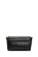 Women's Black Crocodile Patterned Shoulder Bag | Derimod Women's Black Crocodile Patterned Shoulder Bag | Derimod