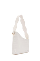 Kadın Beyaz Uzun Askılı Kroko Desenli Omuz Çantası | Derimod Kadın Beyaz Uzun Askılı Kroko Desenli Omuz Çantası | Derimod