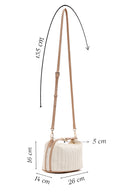 Women's Cream Long Strap Straw Handle Bag | Derimod Women's Cream Long Strap Straw Handle Bag | Derimod