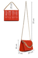 Kadın Turuncu Uzun Zincir Askılı Kapitone Çapraz Çanta | Derimod Kadın Turuncu Uzun Zincir Askılı Kapitone Çapraz Çanta | Derimod