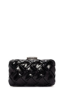 Women's Black Long Chain Strap Knitted Patterned Crossbody Bag | Derimod Women's Black Long Chain Strap Knitted Patterned Crossbody Bag | Derimod