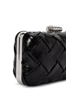 Women's Black Long Chain Strap Knitted Patterned Crossbody Bag | Derimod Women's Black Long Chain Strap Knitted Patterned Crossbody Bag | Derimod