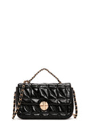 Women's Black Long Strap Quilted Crossbody Bag | Derimod Women's Black Long Strap Quilted Crossbody Bag | Derimod