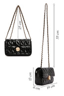 Women's Black Long Strap Quilted Crossbody Bag | Derimod Women's Black Long Strap Quilted Crossbody Bag | Derimod