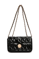 Women's Black Long Strap Quilted Crossbody Bag | Derimod Women's Black Long Strap Quilted Crossbody Bag | Derimod