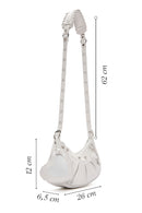 Kadın Beyaz Uzun Askılı Kroko Desenli Omuz Çantası | Derimod Kadın Beyaz Uzun Askılı Kroko Desenli Omuz Çantası | Derimod